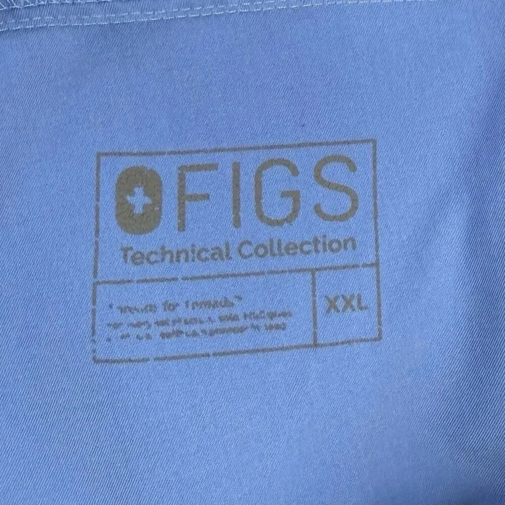 FIGS Kade Cargo Scrub Pant Womens XXL Blue Nurse Uniform Stretch T21004‎ 1356